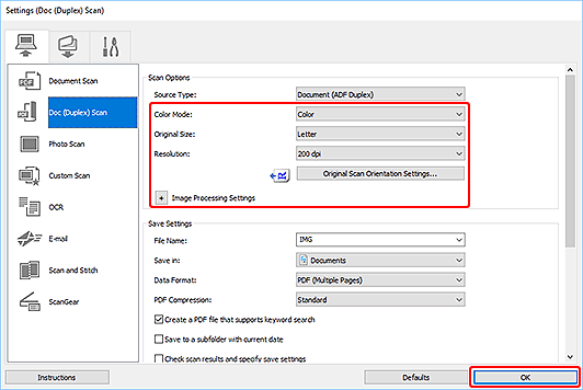 Imagen: cuadro de diálogo Configuración